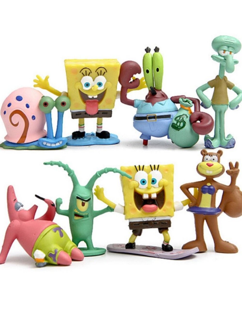 Spongebob Squarepants CAKE TOPPER Patrick Star Squidward Playset 8 Figure Toys